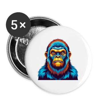 BigFoot coloré Kawaii Dessin animé Personnage Clipart - Lot de 5 grands badges (56 mm) - blanc - Devant