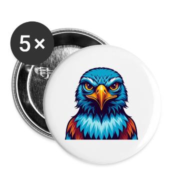 Falcon Colorful Kawaii Cartoon Character Clipart - Buttons large 2.2''/56 mm (5-pack) - white - Front