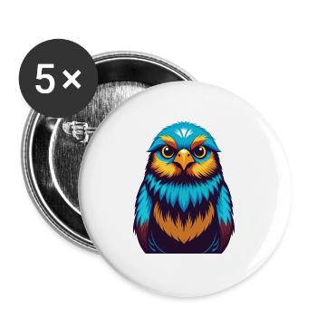 Kanarienvogel Bunte Kawaii Cartoon Figur Clipart - Buttons groß 56 mm (5er Pack) - Weiß - Vorne