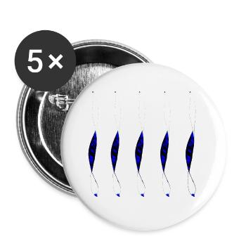 Blue Flame Silhouettes - Buttons large 2.2''/56 mm (5-pack) - white - Front