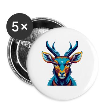 Impala Bunte Kawaii Cartoon Figur Clipart - Buttons groß 56 mm (5er Pack) - Weiß - Vorne