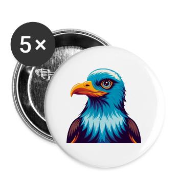 Seagull Colorful Kawaii Cartoon Character Clipart - Buttons large 2.2''/56 mm (5-pack) - white - Front