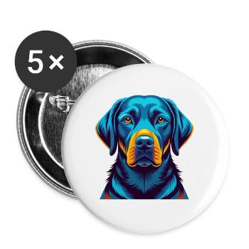Labrador Retriever Chien Coloré Kawaii Dessin Animé Animal de compagnie - Lot de 5 grands badges (56 mm) - blanc - Devant