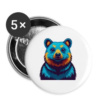Quokka Colorful Kawaii Cartoon Character Clipart - Buttons large 2.2''/56 mm (5-pack) - white - Front