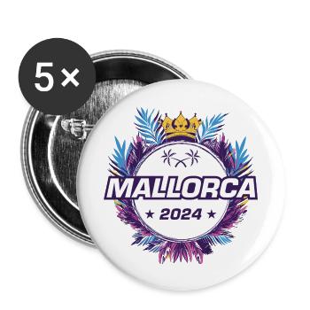 Mallorca 2024 - Buttons groß 56 mm (5er Pack) - Weiß - Vorne