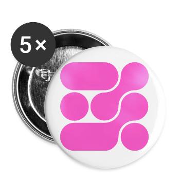 OCHOOO - Hard PInk - Buttons large 2.2''/56 mm (5-pack) - white - Front