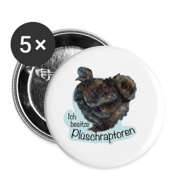 Les rapaces en peluche - Lot de 5 grands badges (56 mm) - blanc - Devant