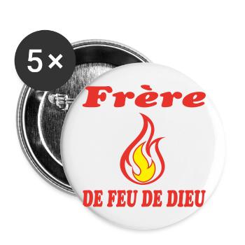 Frère DE FEU DE DIEU - Lot de 5 grands badges (56 mm) - blanc - Devant