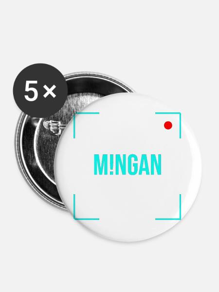 M!NGAN Türkis - Buttons groß 56 mm (5er Pack) - Weiß