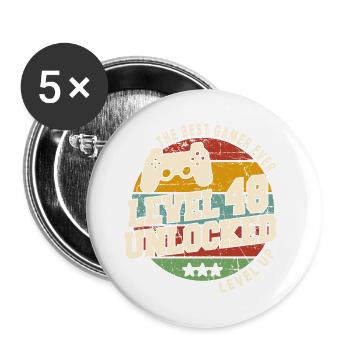 Légendaire depuis 1976 Vintage cadeau d’anniversai - Lot de 5 grands badges (56 mm) - blanc - Devant