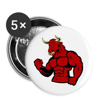 stier - Buttons groß 56 mm (5er Pack) - Weiß - Vorne