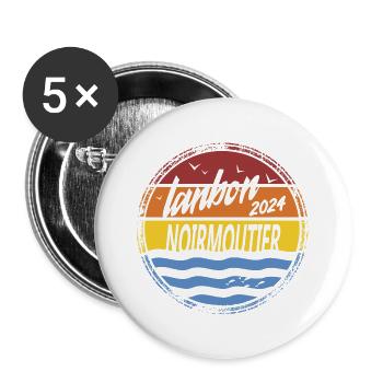 lanbon 2024 - Lot de 5 grands badges (56 mm) - blanc - Devant