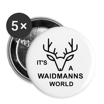 Waidmann, Hirsch, Jagd. Nothing more to say - Buttons groß 56 mm (5er Pack) - Weiß - Vorne