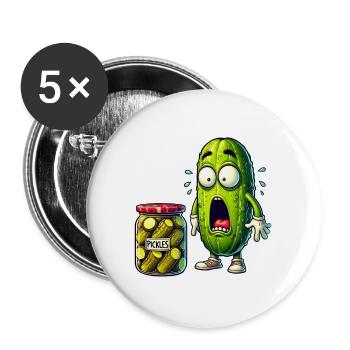 Funny cucumber design - Buttons large 2.2''/56 mm (5-pack) - white - Front