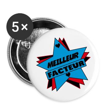 BESTER FAKTOR - Buttons groß 56 mm (5er Pack) - Weiß - Vorne