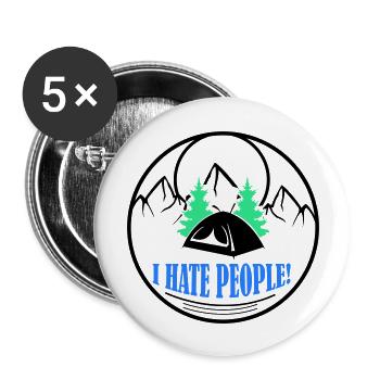 i hate people - Buttons groß 56 mm (5er Pack) - Weiß - Vorne