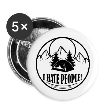 i hate people - Buttons groß 56 mm (5er Pack) - Weiß - Vorne