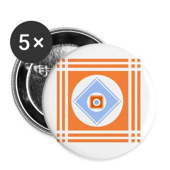 Geometrische Farbenspiele im Quadrat - Buttons groß 56 mm (5er Pack) - Weiß - Vorne