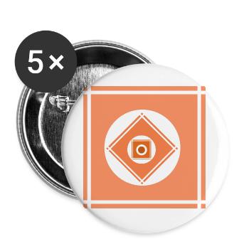 Geometrische Farbenspiele  - Buttons groß 56 mm (5er Pack) - Weiß - Vorne