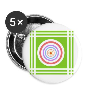 Geometrische Farbenspiele in Farbe - Buttons groß 56 mm (5er Pack) - Weiß - Vorne