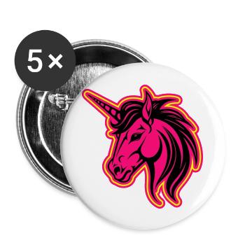 Unicorn Head - Buttons large 2.2''/56 mm (5-pack) - white - Front