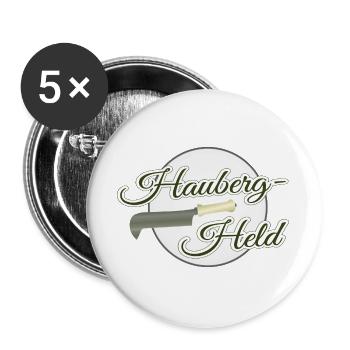 Held des Haubergs Wald Ranger Hauberg Knipp Gnibb - Buttons groß 56 mm (5er Pack) - Weiß - Vorne