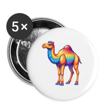 Camel Colorful Kawaii Cartoon Character Clipart - Buttons large 2.2''/56 mm (5-pack) - white - Front
