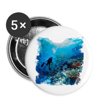 Immerse yourself in a foreign world - Buttons large 2.2''/56 mm (5-pack) - white - Front