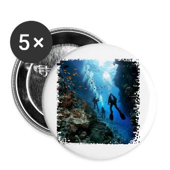 Diving is a way of life - Buttons large 2.2''/56 mm (5-pack) - white - Front