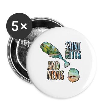 Watercolor Map Saint Kitts and Nevis - Buttons large 2.2''/56 mm (5-pack) - white - Front