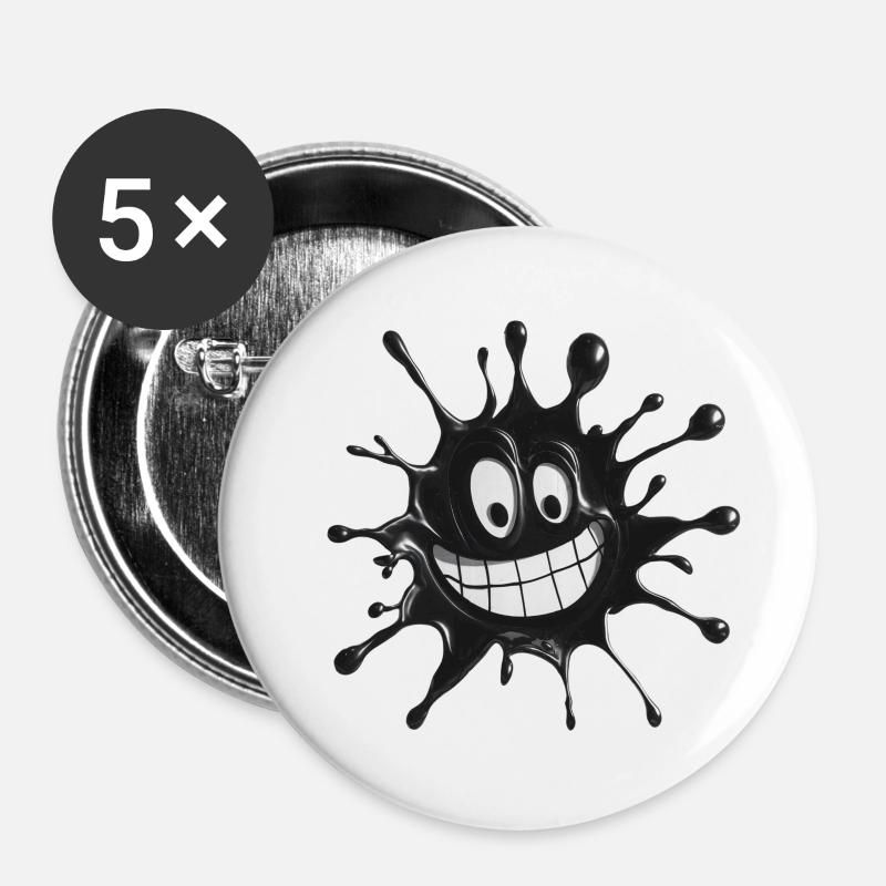 Fleck - Buttons groß 56 mm (5er Pack) - Weiß