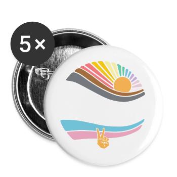 Groovy LGBT Gay Rights Pride - Vintage Lesbian - Buttons large 2.2''/56 mm (5-pack) - white - Front