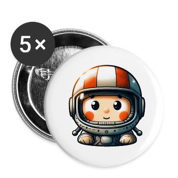 Bébé Astronaute - Exploration Ludique - Lot de 5 grands badges (56 mm) - blanc - Devant