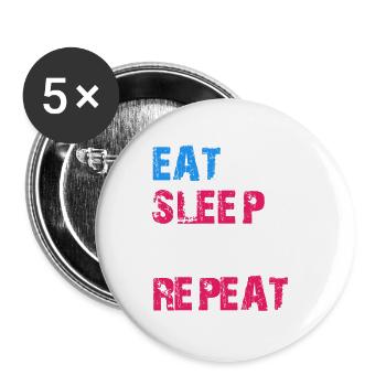 MANGER DORMIR CRYPTO RÉPÉTER - Lot de 5 grands badges (56 mm) - blanc - Devant