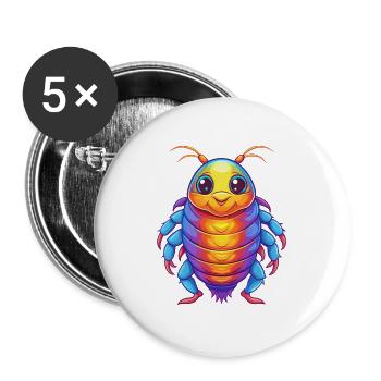 Seelaus buntes Kawaii Cartoon Meerestier - Buttons groß 56 mm (5er Pack) - Weiß - Vorne