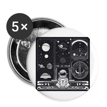 Hello its me Cosmi - Buttons groß 56 mm (5er Pack) - Weiß - Vorne