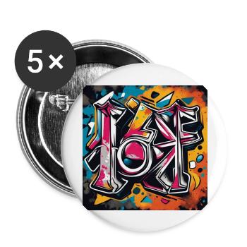 urban street 2 - Buttons groß 56 mm (5er Pack) - Weiß - Vorne