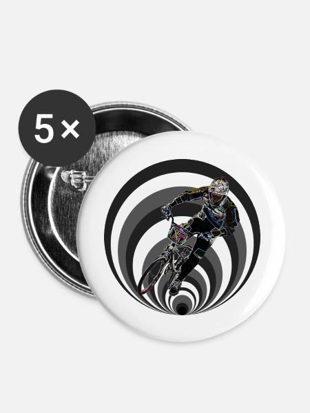 BMX Rennen - Buttons groß 56 mm (5er Pack) - Weiß
