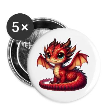 Dragon - Buttons large 2.2''/56 mm (5-pack) - white - Front