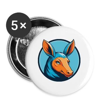 Aardvark mignon kawaii dessin animé animal de compagnie logo - Lot de 5 grands badges (56 mm) - blanc - Devant