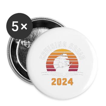 Cruising Squad 2024 Vintage Sunset - Lot de 5 grands badges (56 mm) - blanc - Devant