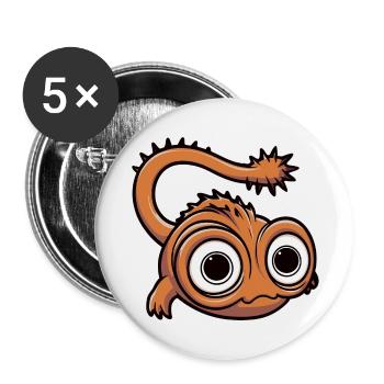 Funny little monster with big eyes - Buttons large 2.2''/56 mm (5-pack) - white - Front