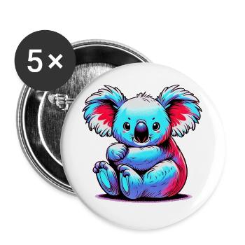 Koala - Lot de 5 grands badges (56 mm) - blanc - Devant