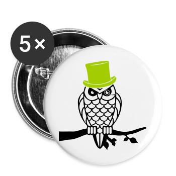 owl sir - Buttons groß 56 mm (5er Pack) - Weiß - Vorne