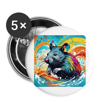 RAT color - Buttons large 2.2''/56 mm (5-pack) - white - Front