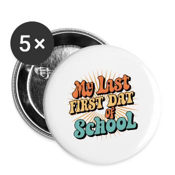 Retour à l’école - Lot de 5 grands badges (56 mm) - blanc - Devant
