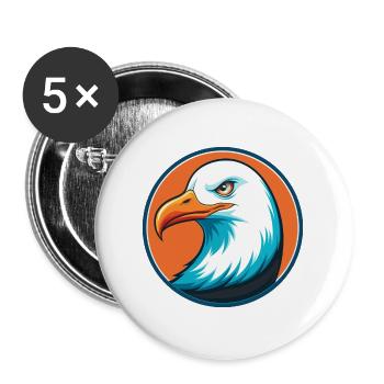 Seagull Cute Funny Kawaii Cartoon Animal Pet Logo - Buttons large 2.2''/56 mm (5-pack) - white - Front