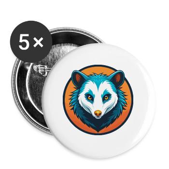 Possum Niedliche Kawaii Cartoon Clipart Tier Haustier Logo - Buttons groß 56 mm (5er Pack) - Weiß - Vorne