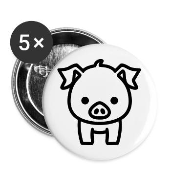 pig - Buttons large 2.2''/56 mm (5-pack) - white - Front
