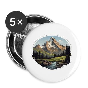Swiss Mountains - Buttons large 2.2''/56 mm (5-pack) - white - Front